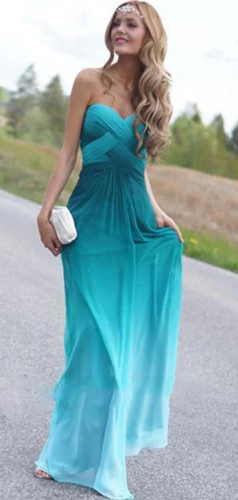Sexy Blue Sweetheart A-Line  Popular Maxi Long Party Prom Dresses, FM586