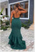 Sexy Dark Green Spaghetti Straps V Neck Sleeveless Maxi Long Party Prom Dresses, Evening Gowns, FM259