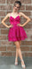 Gorgeous Pink Spaghetti Strap Sleeveless Sleeveless Flower Applique Popular Short Homecoming Prom Dress, CPH279