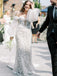 Elegant Off-shoulder 3/4 Sleeve With Train Lace Popular Long Bridal Dress, Wedding Dresses, CPD191