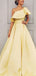 Elegant Yellow One Shoulder A-Line Sleeveless&nbsp;Popular Maxi Long Party Prom Dresses, FM572