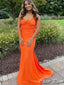 Sexy Orange Sweetheart Mermaid Criss Cross Popular Maxi Long Party Prom Dresses, FM579