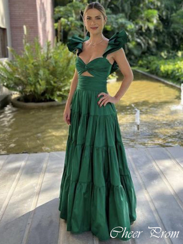 Sexy Green Sweetheart A-Line Off Shoulder Popular Maxi Long Party Prom Dresses, FM585