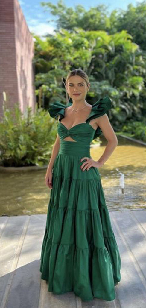 Sexy Green Sweetheart A-Line Off Shoulder Popular Maxi Long Party Prom Dresses, FM585