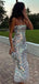 Sexy Gray Spaghetti Strap Square Mermaid Popular Maxi Long Party Prom Dresses, FM594