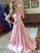 Elegant Pink Halter Pleats A-Line&nbsp; Popular Maxi Long Party Prom Dresses, FM589