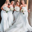 Elegant White Sweetheart Mermaid Satin Dresses for Maid of Honor, Bridesmaid Dresses, CP395