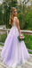 Gorgeous A-Line V Neck Spaghetti Straps Applique Lace Maxi Long Party Prom Dresses,Evening Gowns,FM106