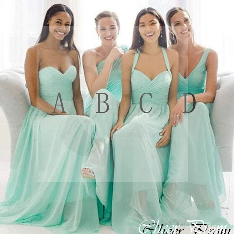 Elegant Sweetheart Off Shoulder A-Line Satin Dresses for Maid of Honor, Bridesmaid Dresses, CP397