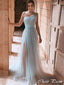 Elegant Baby Blue One Shoulder Side Slit A-Line Popular Maxi Long Party Prom Dresses, FM599