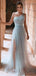 Elegant Baby Blue One Shoulder Side Slit A-Line Popular Maxi Long Party Prom Dresses, FM599