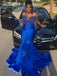 Sexy Blue Sweetheart Mermaid Sequins Popular Maxi Long Party Prom Dresses, FM606