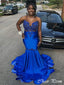 Sexy Blue Sweetheart Mermaid Sequins Popular Maxi Long Party Prom Dresses, FM606