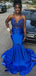 Sexy Blue Sweetheart Mermaid Sequins Popular Maxi Long Party Prom Dresses, FM606