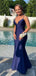 Sexy Mermaid Spaghetti Straps Sleeveless Maxi Long Party Prom Dresses, Evening Gowns, FM365