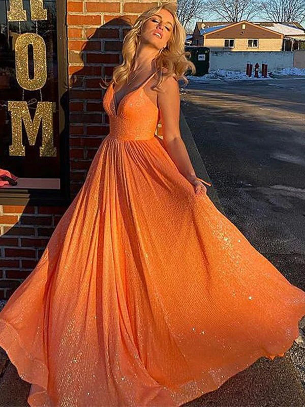 Gorgeous Orange Sweetheart&nbsp;A-Line&nbsp; Popular Maxi Long Party Prom Dresses, FM612