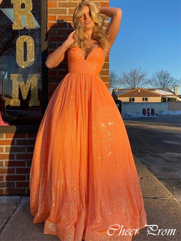 Gorgeous Orange Sweetheart&nbsp;A-Line&nbsp; Popular Maxi Long Party Prom Dresses, FM612