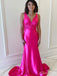 Charming Mermaid V Neck Sleeveless Maxi Long Party Prom Dresses,Evening Gowns,FM111