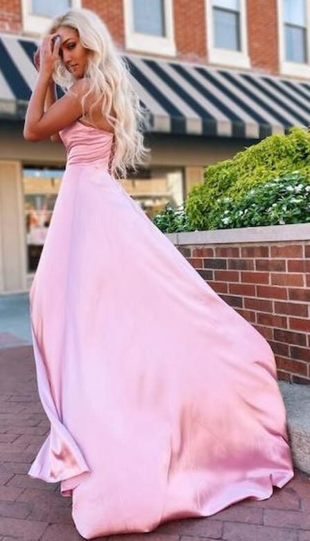 Elegant A-Line Side Slit Lace Up Maxi Long Party Prom Dresses,Evening Gowns,FM120