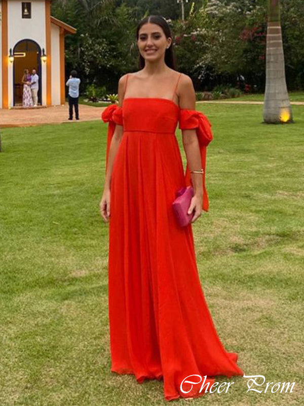 Elegant Red Off Shoulder A-Line Sleeveless&nbsp;Popular Maxi Long Party Prom Dresses, FM616