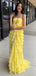 Gorgeous Yellow A-Line Strapless Popular Maxi Long Evening Gowns, Formal, Birthday Party, FM430