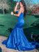 Sexy Blue Sweetheart&nbsp;Mermaid&nbsp; Sleeveless Popular Maxi Long Party Prom Dresses, FM624