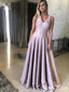 Elegant Purple V-neck A-Line Sleeveless  Popular Maxi Long Party Prom Dresses, FM629