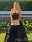 Elegant Black A-Line Strapless Popular Maxi Long Evening Gowns, Formal, Birthday Party, FM429