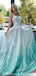 Sparkly A-Line Spaghetti Straps V Neck Sequin Maxi Long Party Prom Dresses,Evening Gowns,FM129