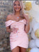 Sexy Pink Off Shoulder V Neck Sleeveless Popular Short Homecoming Prom Dress, CPH177