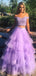 Two Pieces Purple Off Shoulder V Neck Sequins Maxi Long Party Prom Dresses,Evening Gowns,FM131