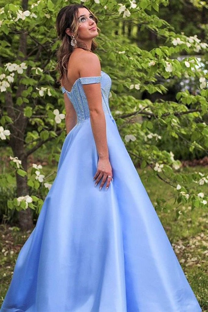 Gorgeous A-Line Sweetheart Off Shoulder Maxi Long Party Prom Dresses,Evening Gowns,FM140