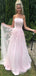 Elegant A-Line Strapless Applique Maxi Long Party Prom Dresses, Evening Gowns, FM145