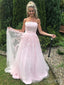 Elegant A-Line Strapless Applique Maxi Long Party Prom Dresses, Evening Gowns, FM145