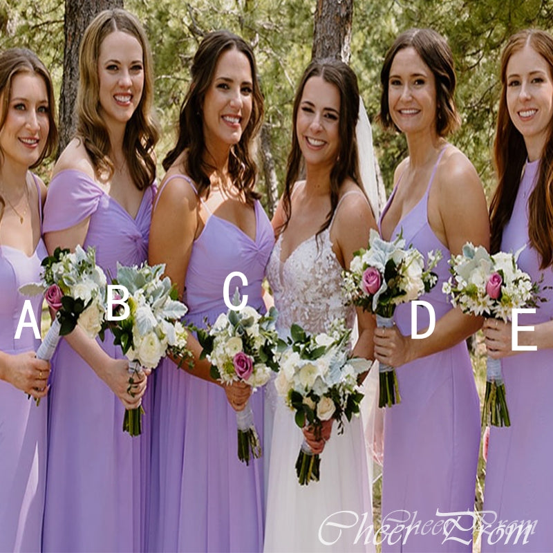 Elegant Purple A-Line Different Type Sleeveless Dresses for Maid of Honor, Bridesmaid Dresses, CP371