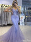 Sexy Purple Mermaid V Neck Beads Sequin Maxi Long Party Prom Dresses, Evening Gowns, FM155