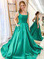 Gorgeous Green A-Line Spaghetti Straps Square Long Party Prom Dresses, Evening Gowns, FM168