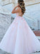 Elegant Light Pink A-Line Spaghetti Straps Lace Up Applique Maxi Long Party Prom Dresses, Evening Gowns, FM181