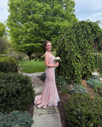 Gorgeous Pink Sweetheart Mermaid Long Prom Dress Ideas, Evening Party Dresses , FM642