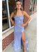 Shiny Mermaid Spaghetti Straps Sleeveless Sequin Maxi Long Party Prom Dresses, Evening Gowns, FM376