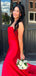 Fashion Red Sheath Side Slit Sleeveless Lace Long Dress, Evening Gowns with trailing, Formal Evening Gowns, FM383