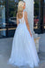 Elegant A-Line Spaghetti Straps Square Sequin Maxi Long Party Prom Dresses, Evening Gowns, FM201