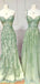 Elegant Green Mermaid A-Line Lace Popular Maxi&nbsp;Long Evening Gowns, Formal, Birthday Party, FM436