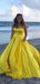 Elegant Yellow A-Line Sweetheart Maxi Long Party Prom Dresses, Evening Gowns, FM204