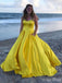 Elegant Yellow A-Line Sweetheart Maxi Long Party Prom Dresses, Evening Gowns, FM204