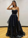 Elegant Black A-Line Sweetheart Beading Popular Maxi Long Evening Gowns, Formal, Birthday Party, FM434