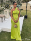 Elegant Lime Green Mermaid One Shoulder Popular Maxi Long Evening Gowns, Formal, Birthday Party, FM437