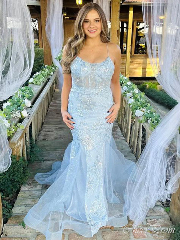 Gorgeous Mermaid Halter Sleeveless Applique Sequin Maxi Long Party Prom Gowns,Evening Dresses,FM22