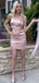 Sexy Pink Spaghetti Straps Square Sleeveless Lace Up Popular Short Homecoming Prom Dress, CPH187