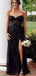 Sexy Black Mermaid Sweetheart Sleeveless Side Slit Lace Maxi Long Party Prom Dresses, Evening Gowns, FM209